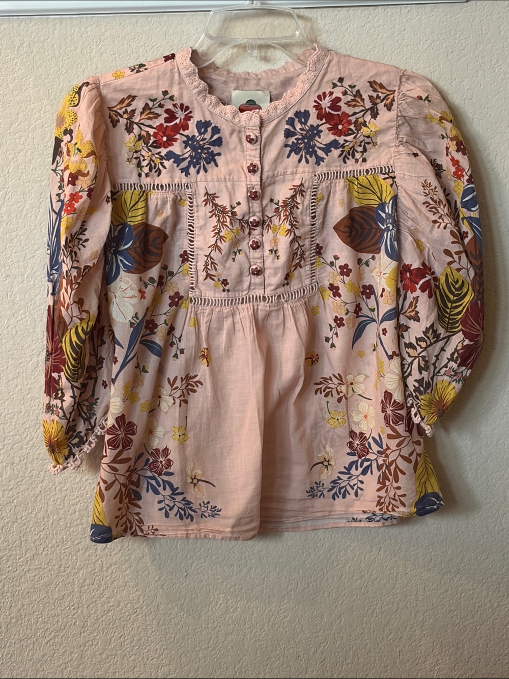 Farm Rio Pink Beauty Bouquet Blouse Size S - Picture 2 of 9